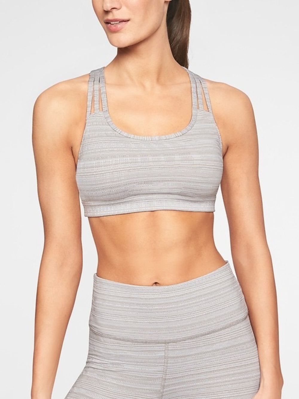 Athleta Stripe Jacquard Fully Focused Bra
